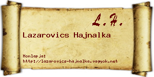 Lazarovics Hajnalka névjegykártya