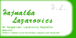hajnalka lazarovics business card